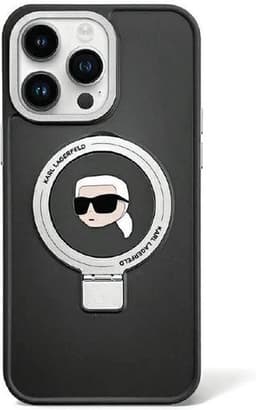 Karl Lagerfeld Serie - Magnetische iPhone 15 Pro Max Hoes - Ring Stand - Zwart — thumbnail 4