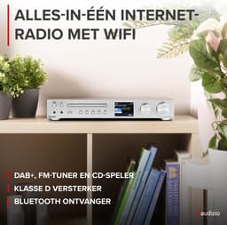 Audizio Bolzano Internetradio met DAB+ en FM - Met CD speler, Bluetooth en Spotify Connect - Zilver — thumbnail 2