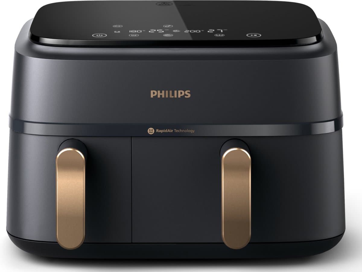 Philips NA352/04 3000-serie Airfryer met dubbele mand - 9 liter capaciteit - 2750 W - 2 onafhankelijke lades - Rapid Air Plus-technologie - Touchscreen-display — afbeelding 1