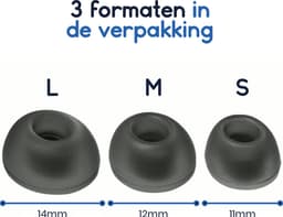 Ibley ComfortFit Siliconen oortips voor JBL Live Pro 2 zilver - Siliconen Earplug - S/M/L formaat - 3 paar - 3 maten - JBL Live Free 2 oortips — thumbnail 5