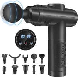 Massagepistool met 30 snelheden en LCD-touchscreen - Stil handmassageapparaat voor spieren en ontspanning — thumbnail 1