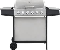 vidaXL Gasbarbecue met 6 kookzones roestvrij staal zilverkleurig — thumbnail 5