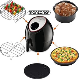 Monzana Heteluchtfriteuse Accessoires - Set 9-delig Metaal – Zwart — thumbnail 3