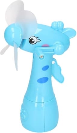 Waterspray ventilator - giraffe - blauw - voor kinderen - waterverstuiver - zomerventilator - 15 cm — thumbnail 1