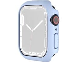 By Qubix - Apple Watch 45mm Hard case (open front) - Lichtblauw - Geschikt voor Apple Watch 45mm hoesje - screenprotector - Bescherming iWatch - Bescherm hoesje