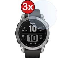Screenprotector - 3 Stuks - Geschikt voor Garmin Fenix 7 - Sterk & Shockproof - Tempered Glass - Gehard Glas - Beschermglas Screen Cover - Bescherm Protector voor Smartwatch