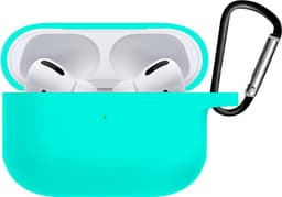 Case - Geschikt voor Apple AirPods Pro 2 - Siliconen Hoes met Clip - Silicone Hoesje Cover - Mintgroen — thumbnail 3