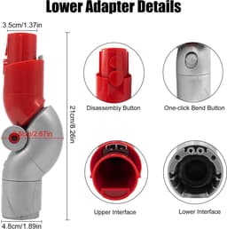 Onderste adapter geschikt voor Dyson V10 Slim / V12 Digital Slim lichtgewicht stofzuiger - Gebogen verlengstuk snelontgrendelingsadapter - Schoonmaakgereedschap voor thuis - Geschikt voor Dyson Steelstofzuiger - stofzuiger accessoires — thumbnail 4