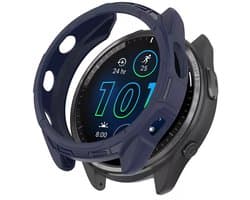 Strap-it Robuust TPU hoesje - bescherm case geschikt voor de Garmin Forerunner 965 (donkerblauw)