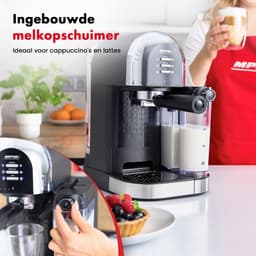 MPM - Espressomachine / Koffiemachine met Ingebouwde Melkopschuimer - 6 soorten Koffie - Pistonmachine / Koffiemachine 15 Bar / 1470W — thumbnail 4