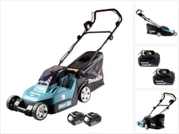 Makita DLM 382 T2 accugrasmaaier 36 V ( 2x 18 V ) 38 cm 40 l + 2x accu 5.0 Ah - zonder lader — thumbnail 1