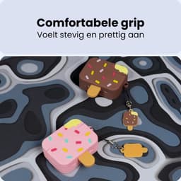 IJsje / Icecream Siliconen Case voor Apple AirPods Pro en Pro 2 – Schokabsorberende Beschermhoes met Clip – Val- en Krasbestendig – Zacht Silicone Hoesje – Ondersteunt Draadloos Opladen – Perfecte Pasvorm – Stijlvol en Duurzaam – Chocolade Bruin — thumbnail 4