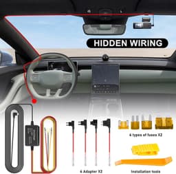USB-C Dash Cam Hardwire Kit met Display - Dashboard Camera Car Charger Cable Kit 12V naar 5V - Laagspanningsbeveiliging voor Zekeringen — thumbnail 4