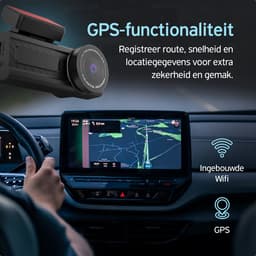 Norrmalm® Dashcam voor auto - 3K - GPS - Wifi - App (iOS, Android) - 64GB SD-Kart - G-sensor - Loop recording - Zwart — thumbnail 4