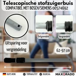 Maxorado 5-delige stofzuiger set 35 mm – geschikt voor Bosch & Siemens - vervangende onderdelen - Bodemmondstuk, meubelborstel, kierenzuiger, stofferingzuiger, telescopische buis — thumbnail 7
