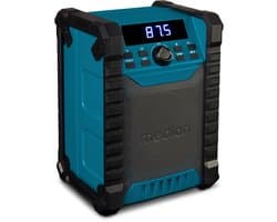 MEDION E65895 Bouwplaatsradio met oplaadbare batterij (robuuste behuizing, draaggreep, Bluetooth, spatwaterdicht (IP54), FM-radio, AUX) groen