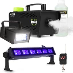Partyset met Fuzzix F500S Rookmachine - 1L Rookvloeistof - 1x Stroboscoop en 1x Blacklight bar — thumbnail 1
