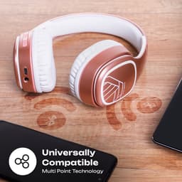 PowerLocus P7 - Draadloze Over-Ear Koptelefoon Inklapbaar - Bluetooth Hoofdtelefoon - Met microfoon – Headphone – Incl. Carry Case - Rose Gold — thumbnail 3
