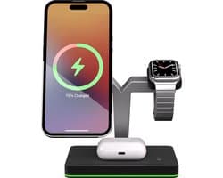 3 in 1 Magnetische docking station geschikt voor Apple iPhone / Apple Watch / AirPods - Oplader draadloos - iPhone Oplader met kabel - USB A naar USB C - Magneet - Magnetisch Oplaadstation telefoons - GSM lader Qi station - Wireless Charger