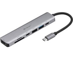 Tracer 7 in 1 Adapter USB Hub Type-C - HDMI 4K USB 3.0 PDW 60W - HDMI kaartlezer