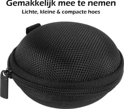 Opberghoes Oortjes Met Rits - Nylon Cover Voor Laadkabels en Accessoires - Zwart — thumbnail 3