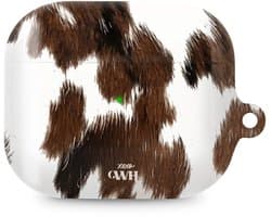 xoxo Wildhearts hoesje geschikt voor AirPods Pro 2 - Midnight Rodeo - Ook als telefoonhoesje verkrijgbaar - schokbestendige case - koptelefoonhoes - Hoesje met dierenprint - Stier - Bruin / Beige