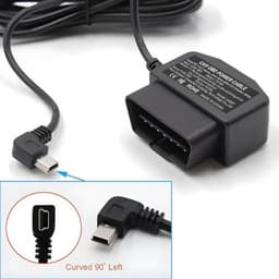 Mini USB-stroomadapter, oplaadkabel, OBD-stroomkabel voor dashcam, stroomkabel voor parkeermonitor met schakelaar, 24-uurs bewaking voor auto-dashcam, GPS DVR, 12V-24V universeel — thumbnail 2