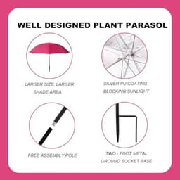 2 stuks verstelbare plantenparasols, waterdichte tuinparasols met metalen stokken en H-vormige palen. Bescherming tegen de zon voor potplanten, bloemen en groenten. — thumbnail 3
