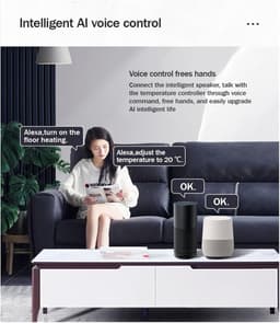 Slimme Thermostaat - Temperatuurregelaar WiFi - Verwarming Instellen - Week Programmering - 86x86 mm - Wit — thumbnail 3