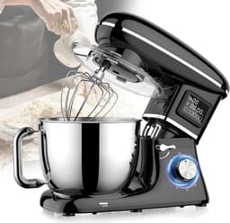 Tafelmixer - Keukenmachine Chef - Grote hoeveelheden mixen - Krachtige 1500W motor - 62L kom - Zwart — thumbnail 1