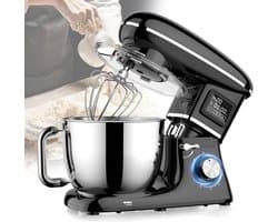 Tafelmixer - Keukenmachine Chef - Grote hoeveelheden mixen - Krachtige 1500W motor - 62L kom - Zwart