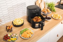 Heteluchtfriteuse - Airfryer - Gezond Bakken - Met Kijkvenster - 43 Liter - Zwart — thumbnail 1