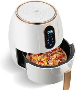 Heteluchtfriteuse - Olievrije Frituurpan - Gezond Koken - Voedselveilig Materiaal - 4 Liter - Wit — thumbnail 1
