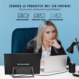 KAD® Portable Monitor - Draagbare Monitor voor Laptop - Ultra-Slank Tweede Scherm - Zwart - 36cm x 21cm x 1cm — thumbnail 3