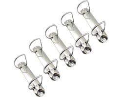 Set van 5 D-vormige 2-Ring Mechanismen voor Mappen, Ideaal voor Documenten en Schoolboeken