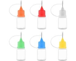 Set van 6 Herbruikbare Pipetflessen van 5 ml voor Creatieve Activiteiten, Kunst en Handwerk, DIY Projecten