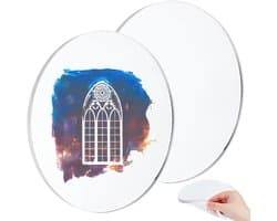 2 stuks ronde transparante gel printplaten van 7 inch voor graveren, kaarten maken en scrapbooking, creatief hobbymateriaal