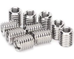 Set van 10 zelftappende draadinschroefmoeren M6 x 1.0 en M10 x 1.5 voor het repareren van schroefdraadgaten en bevestigingswerkzaamheden