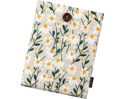 Daisy Padded Sleeve Pouch voor 6-7 inch e-readers zoals Kindle en Kobo, Bescherming en Stijl met Witte Madeliefjes