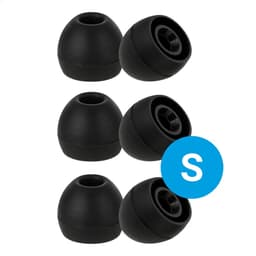 3 Pack Siliconen Small (S) Dopjes Oordopjes Vervanging Tips Flexibele Eartips Oortips Geschikt voor Oordopjes / Headsets Inclusief opbergdoosje Zwart — thumbnail 1