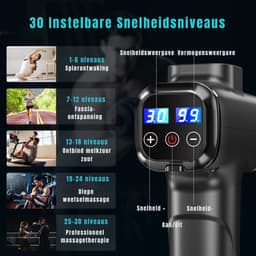 AHD® Massage Gun - Massage Pistool - Massage Gun Professioneel - Massage-gun - Zwart - 10cm x 6cm x 2cm — thumbnail 5