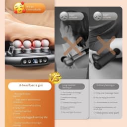 Massagepistool Set - Spierherstel Gun - Spierpijn Verlichten - 16 Massagekoppen - 1.7 kg - Zwart — thumbnail 3
