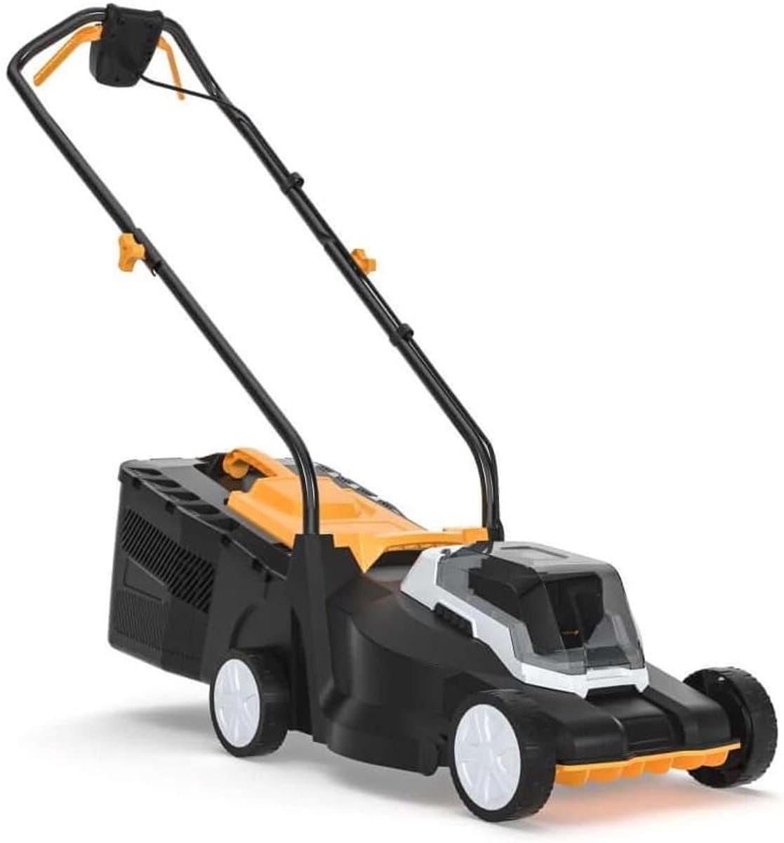 Elektrische Grasmaaier - Duwmaaier Gazonmaaier - Gazon Onderhoud - Maaiassistentie - 32 cm - Geel — afbeelding 1