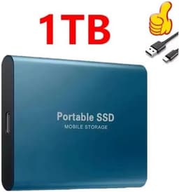 Externe SSD-harde schijf - Draagbare opslag - Bestanden Opslaan - Plug-and-play gebruik - 1 TB - Blauw — thumbnail 4