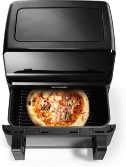 Dubbele Kamer Airfryer - Heteluchtfriteuse Airfryer met Scheidingswand - Gerechten Bereiden - Dubbele Zone Functie - 9 Liter - Zwart — thumbnail 5