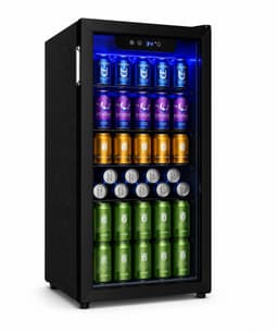 Celestul Drankenkoelkast 90L - Mini Koelkast voor Bier Wijn & Frisdrank - 126 Blikjes - Glazen Deur - LED - Stil - Instelbare Temperatuur - 49×44,5×78cm - Zwart — thumbnail 1