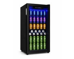 Celestul Drankenkoelkast 90L - Mini Koelkast voor Bier Wijn & Frisdrank - 126 Blikjes - Glazen Deur - LED - Stil - Instelbare Temperatuur - 49×44,5×78cm - Zwart