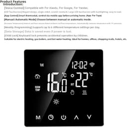 Slimme Thermostaat - WIFI Thermostaat Programmeerbaar - Verwarming Regelen - Nauwkeurige Temperatuur - 86 x 86 mm - Wit — thumbnail 3
