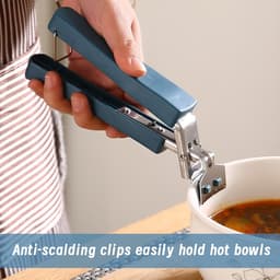 Keukentang Set - Anti-verbrandingsclips - Hete Borden Verplaatsen - Roestvrij Staal - 2 Maten - Blauw — thumbnail 3