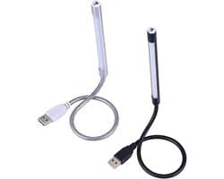 USB LED Lamp - Leeslamp USB - Lezen en Werken - Flexibele Gooseneck - 45 cm - Zwart en Zilver